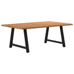 Table en Bois de Chêne avec Pieds en Acier Noir-La-Fabrique-Industrielle