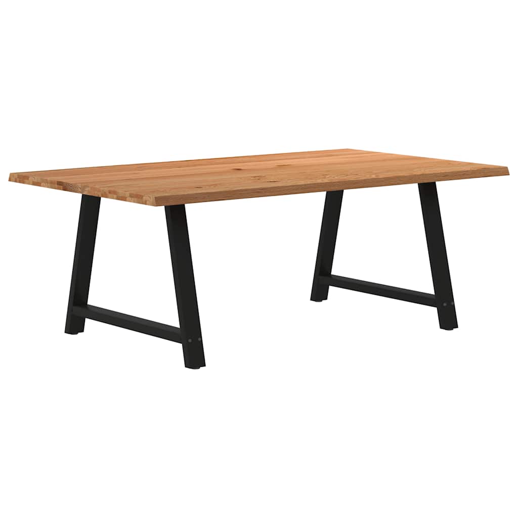 Table en Bois de Chêne avec Pieds en Acier Noir-La-Fabrique-Industrielle
