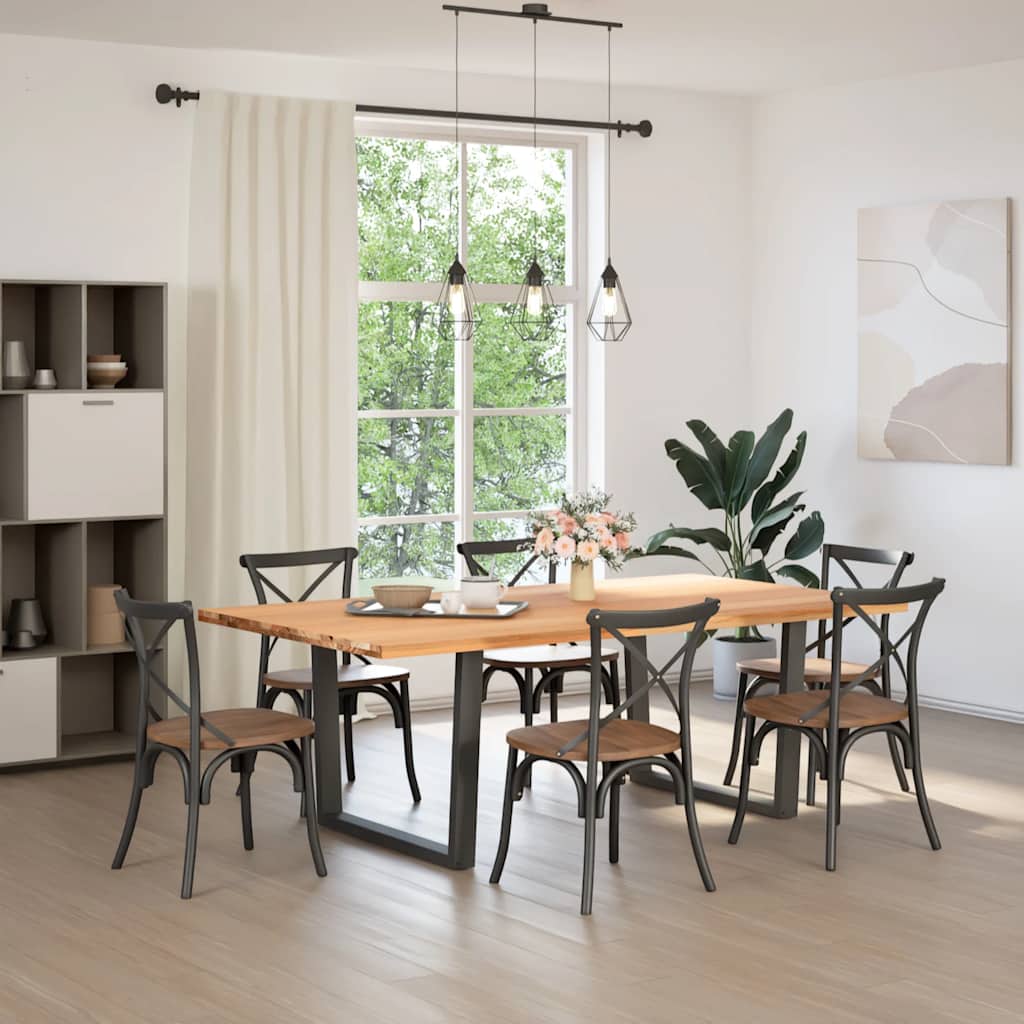 Table en Bois de Chêne et Fer pour Salle à Manger-La-Fabrique-Industrielle