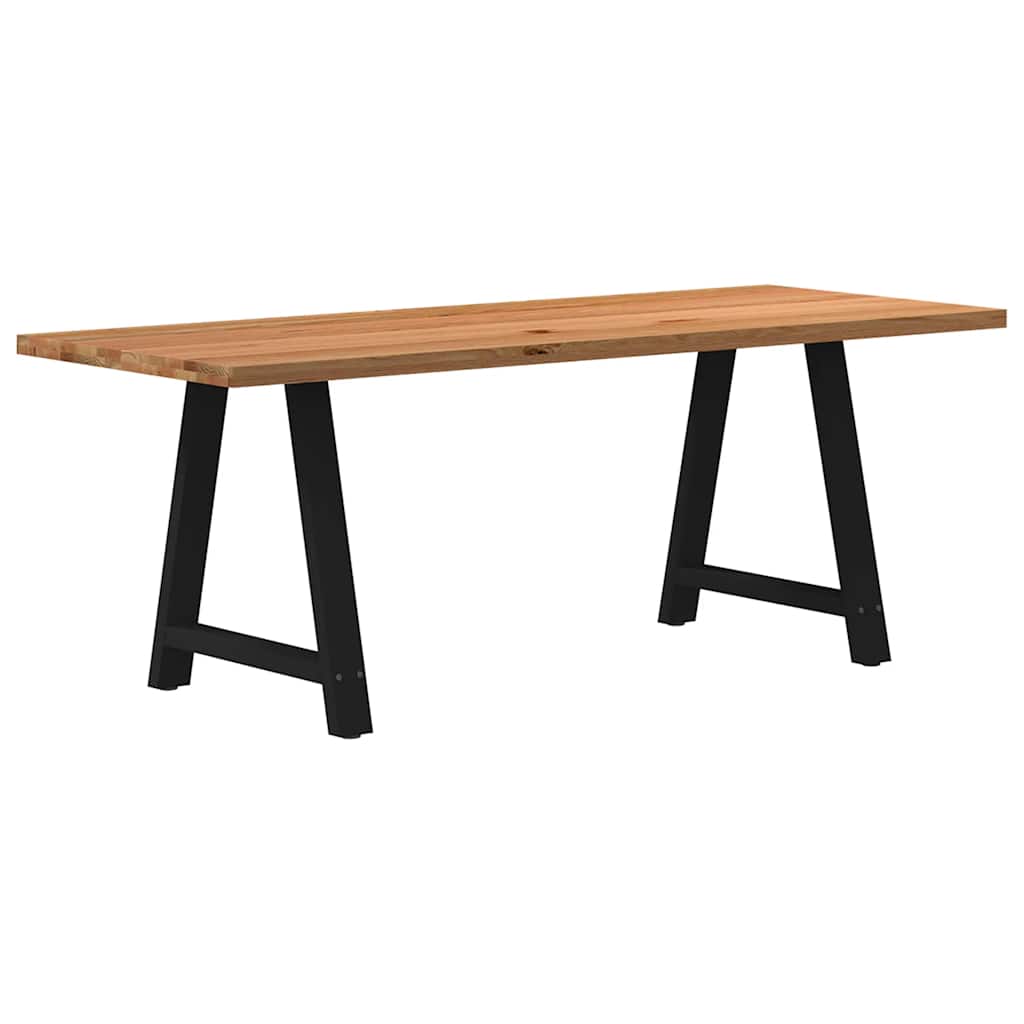 Table en Bois de Chêne et Métal Noir Salle à Manger-80 cm-200 cm-1-La-Fabrique-Industrielle