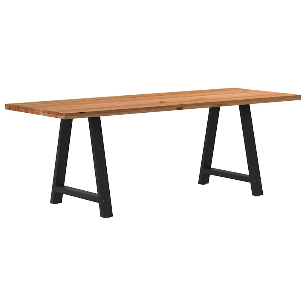 Table en Bois de Chêne et Métal Noir Salle à Manger-80 cm-220 cm-1-La-Fabrique-Industrielle