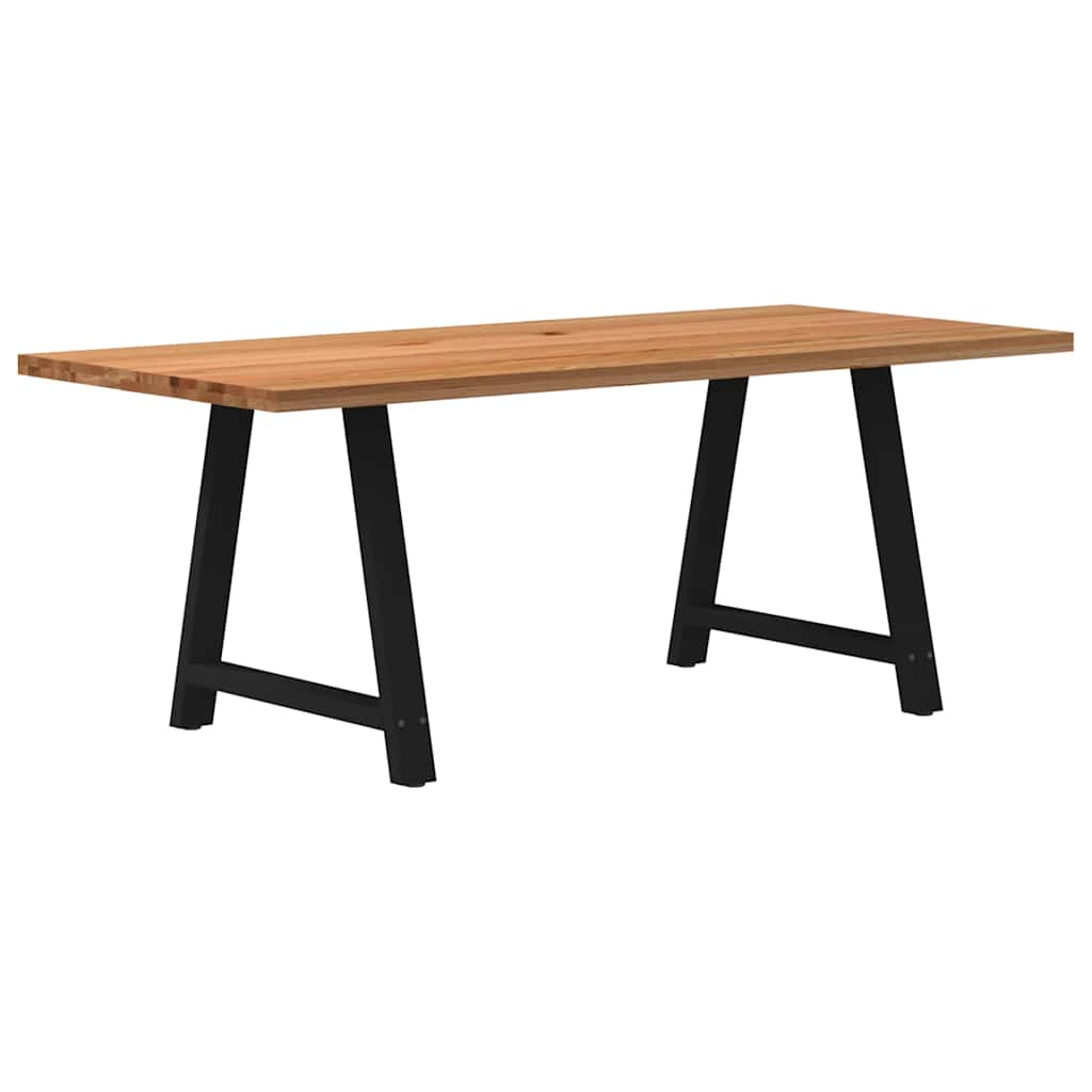 Table en Bois de Chêne et Métal Noir Salle à Manger-90 cm-200 cm-1-La-Fabrique-Industrielle