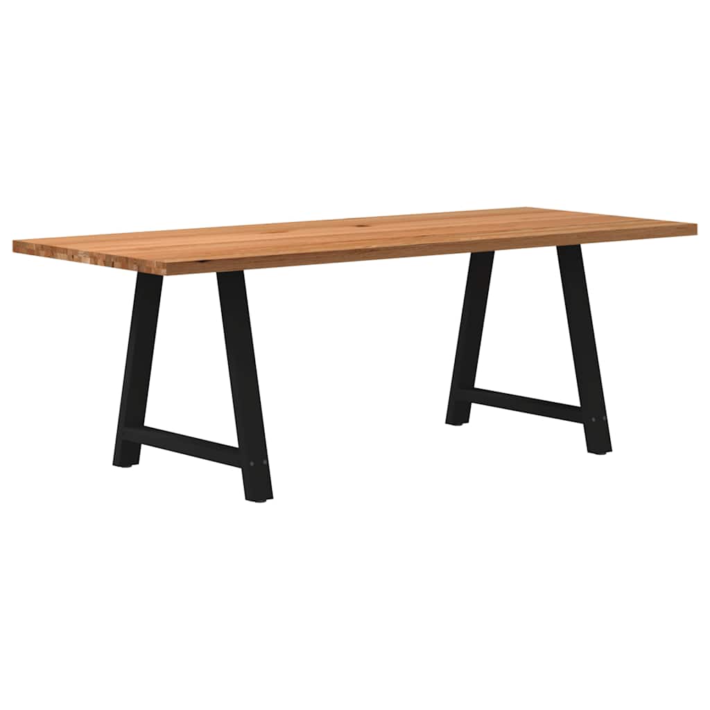 Table en Bois de Chêne et Métal Noir Salle à Manger-90 cm-220 cm-1-La-Fabrique-Industrielle