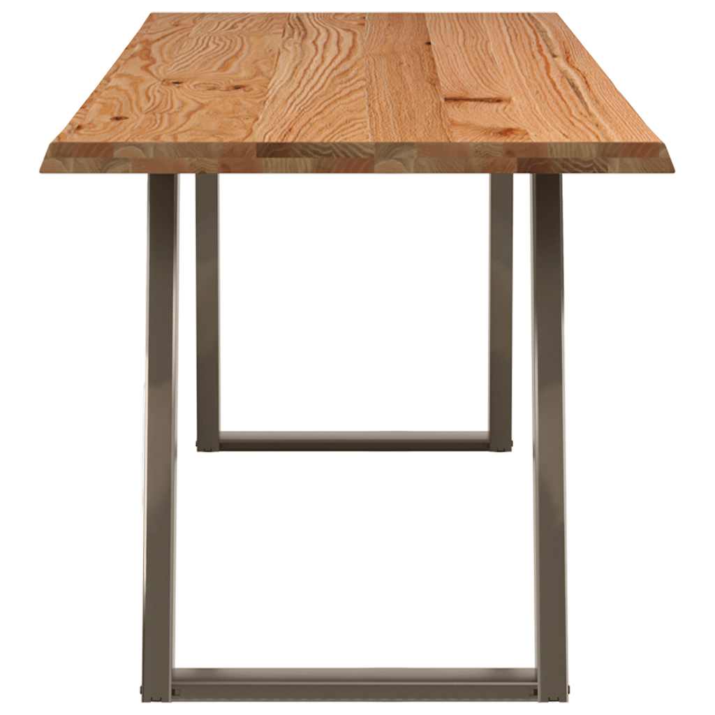 Table en Bois de Chêne et Métal au Style Industriel-La-Fabrique-Industrielle