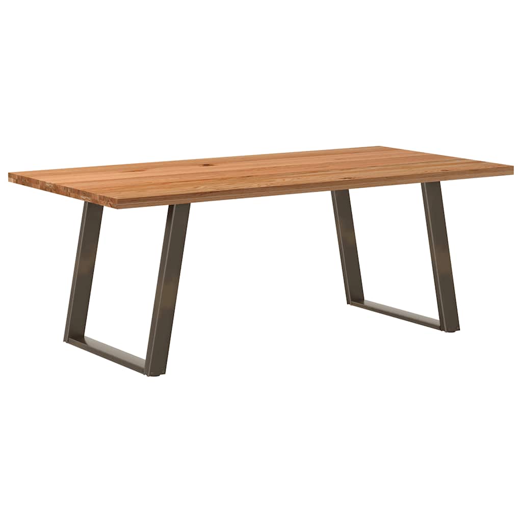 Table en Bois de Chêne et Pied Anthracite-100 cm-200 cm-1-La-Fabrique-Industrielle