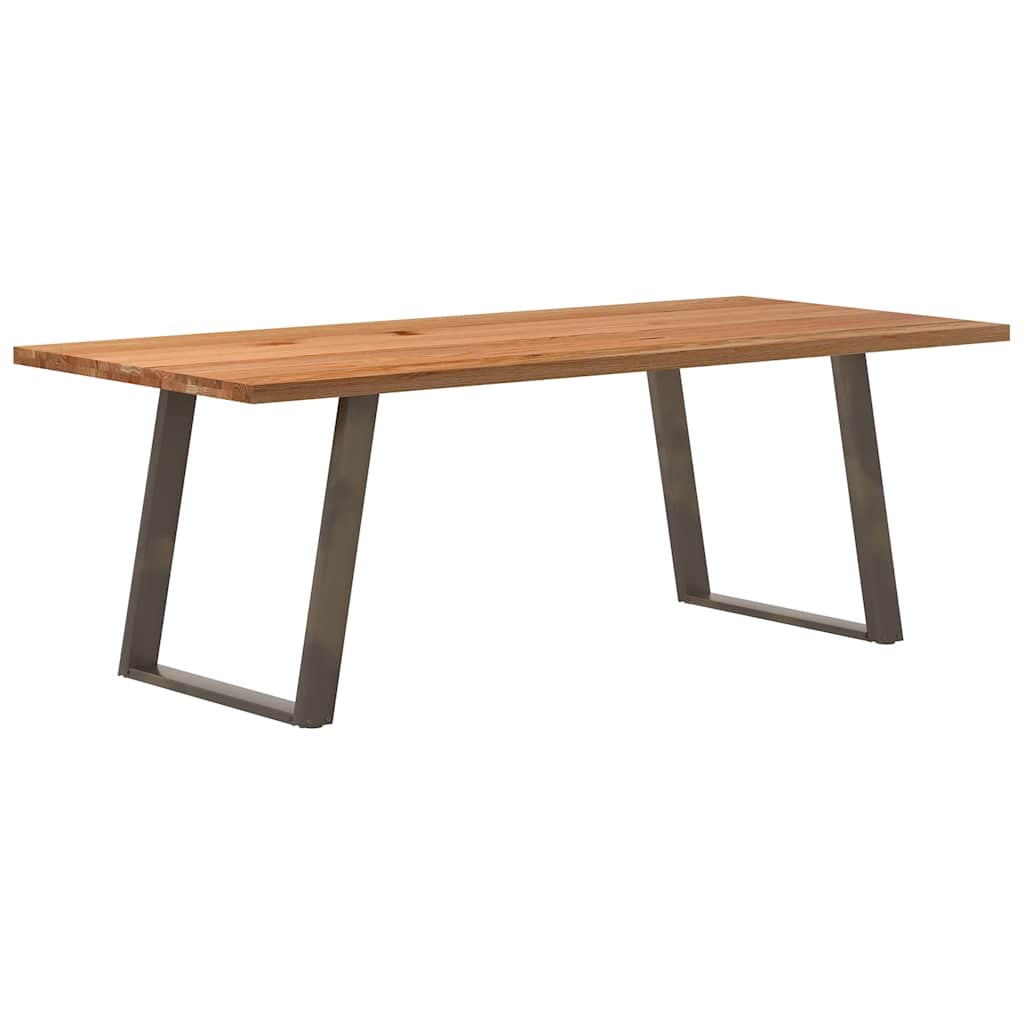 Table en Bois de Chêne et Pied Anthracite-100 cm-220 cm-1-La-Fabrique-Industrielle