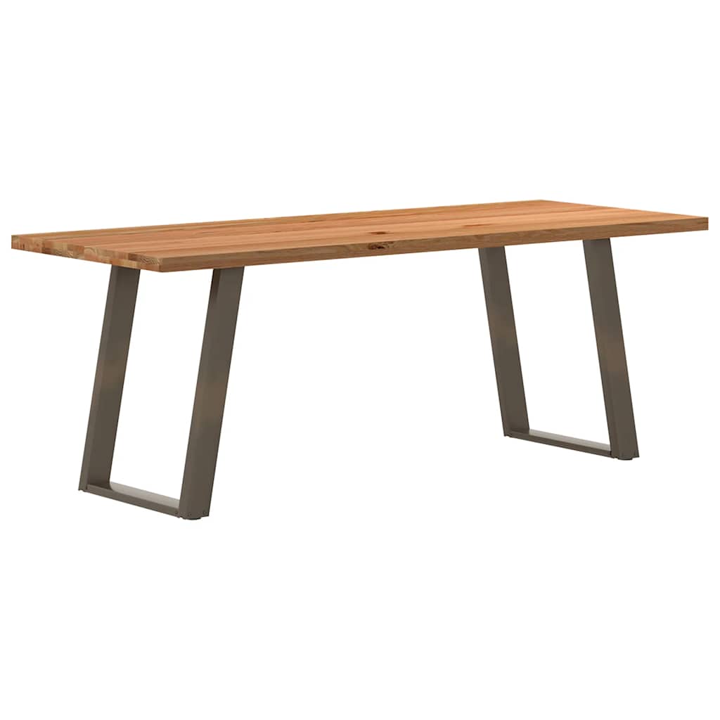 Table en Bois de Chêne et Pied Anthracite-80 cm-200 cm-1-La-Fabrique-Industrielle
