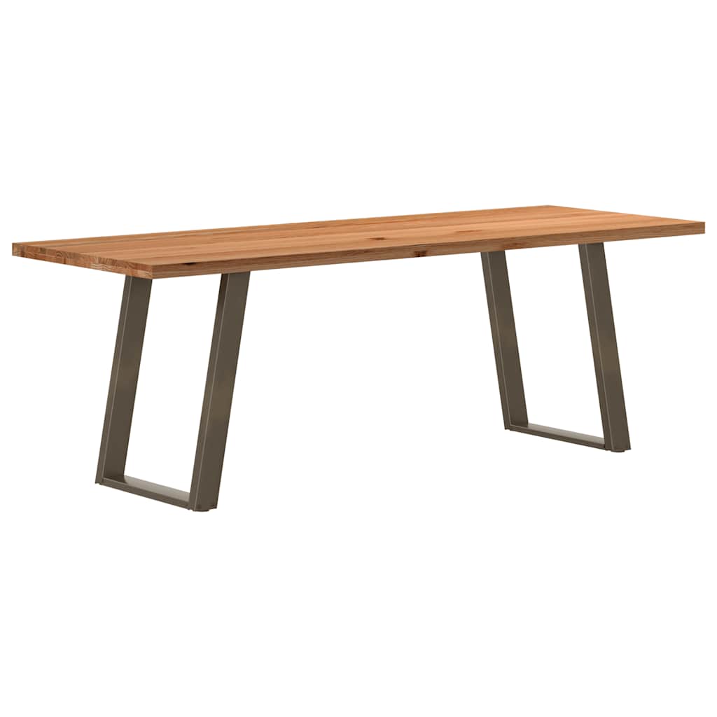 Table en Bois de Chêne et Pied Anthracite-80 cm-220 cm-1-La-Fabrique-Industrielle