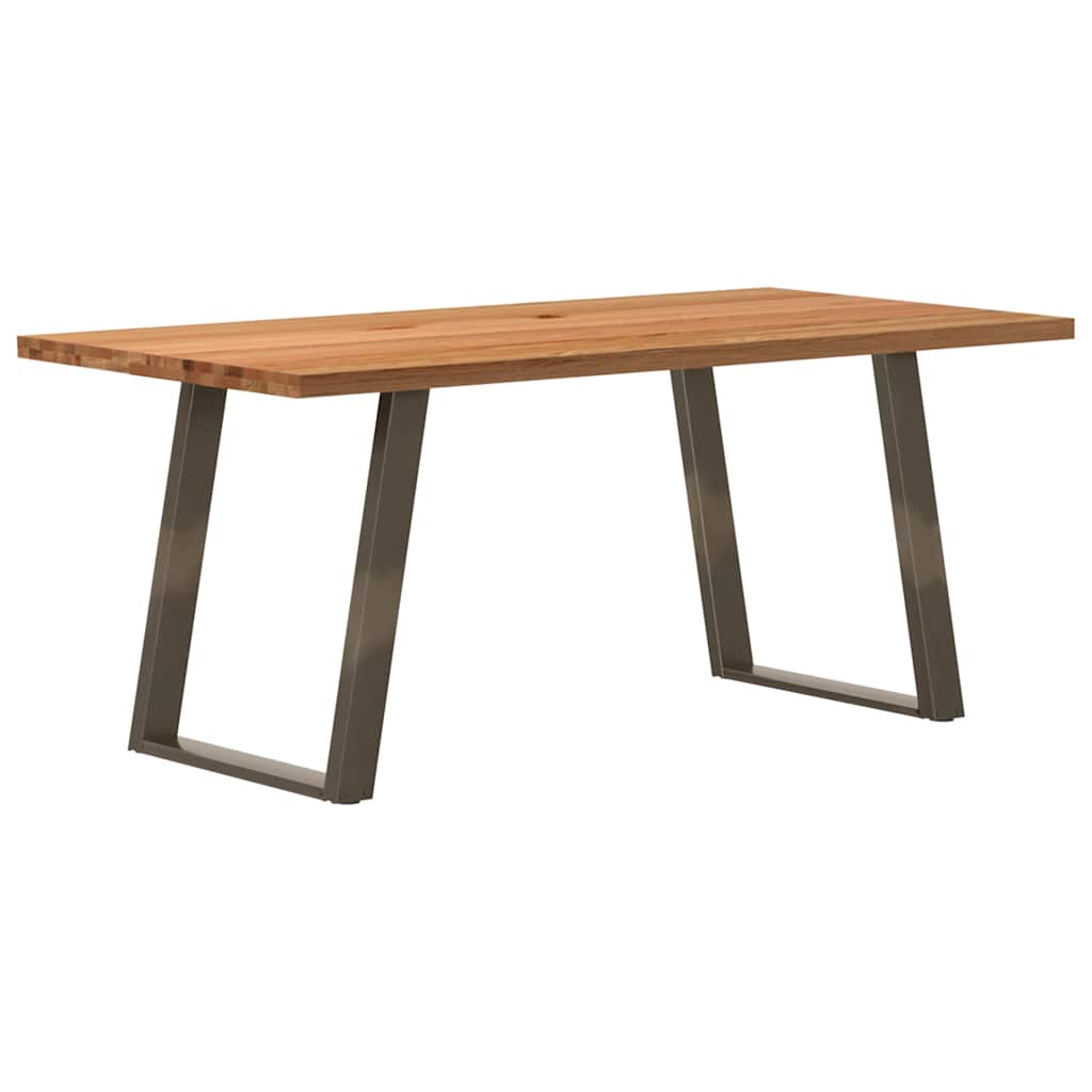 Table en Bois de Chêne et Pied Anthracite-90 cm-180 cm-1-La-Fabrique-Industrielle
