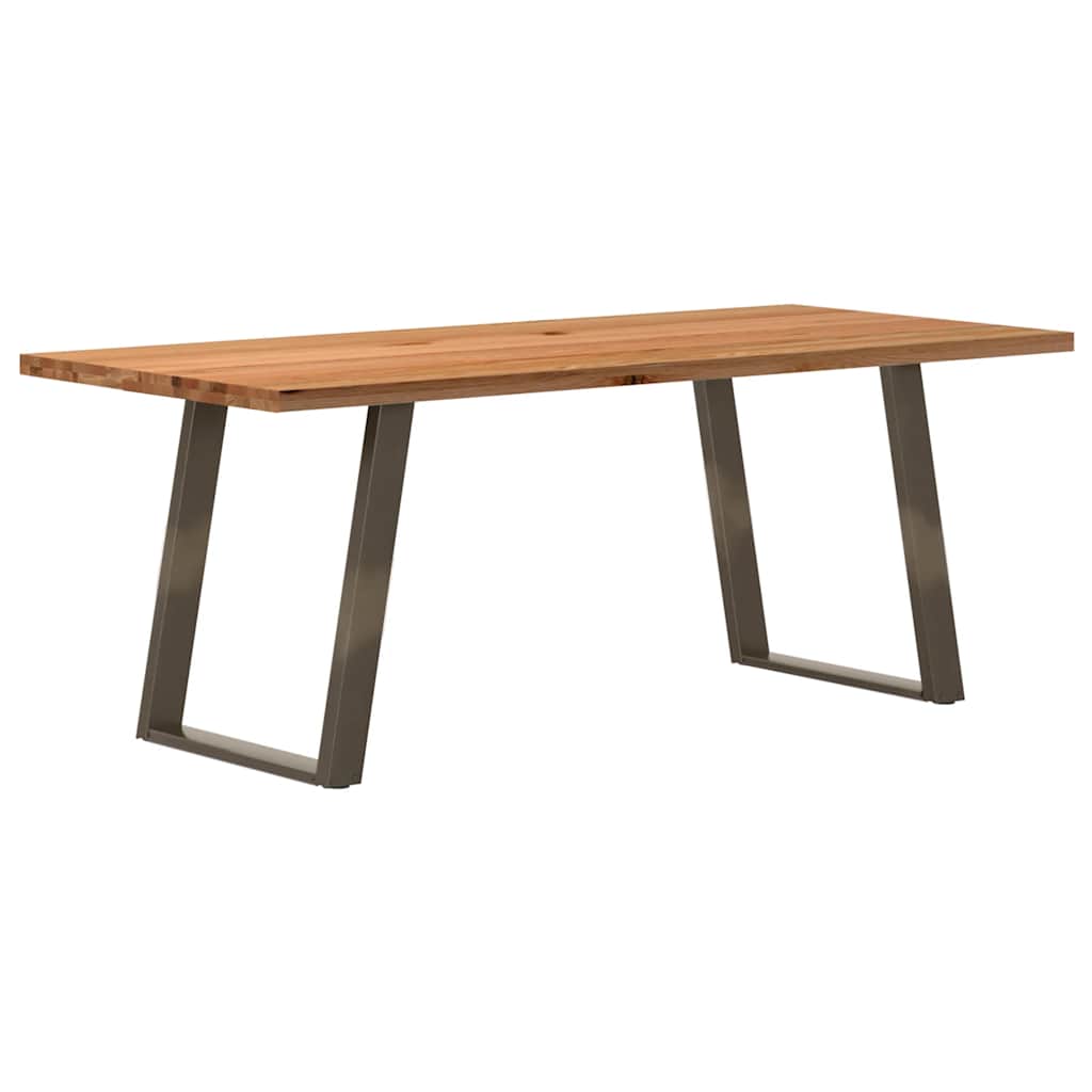 Table en Bois de Chêne et Pied Anthracite-90 cm-200 cm-1-La-Fabrique-Industrielle