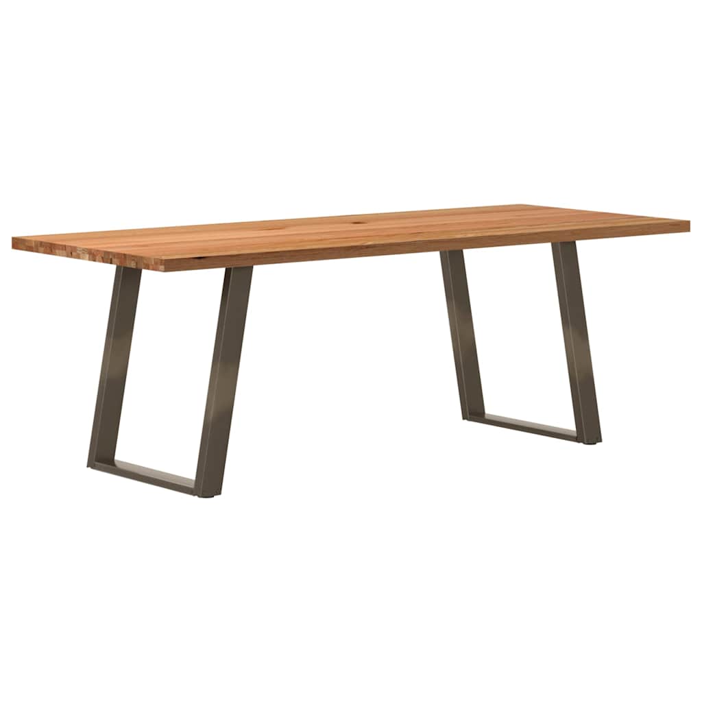 Table en Bois de Chêne et Pied Anthracite-90 cm-220 cm-1-La-Fabrique-Industrielle