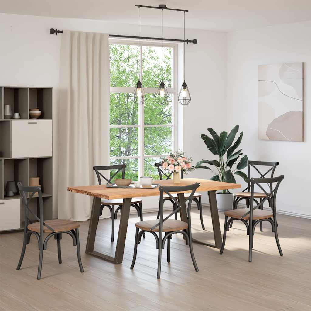 Table en Bois de Chêne et Pied Anthracite-La-Fabrique-Industrielle