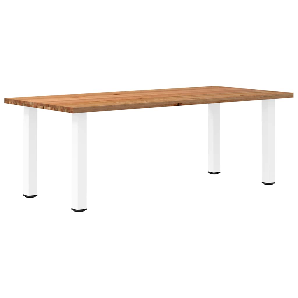 Table en Bois de Chêne et Pieds Blancs-100 cm-220 cm-1-La-Fabrique-Industrielle