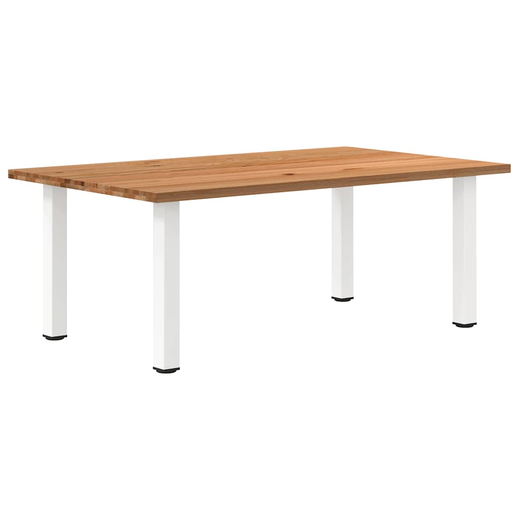 Table en Bois de Chêne et Pieds Blancs-120 cm-200 cm-1-La-Fabrique-Industrielle