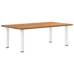 Table en Bois de Chêne et Pieds Blancs-120 cm-220 cm-1-La-Fabrique-Industrielle