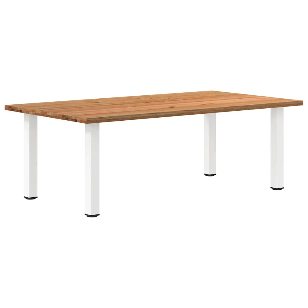 Table en Bois de Chêne et Pieds Blancs-120 cm-220 cm-1-La-Fabrique-Industrielle