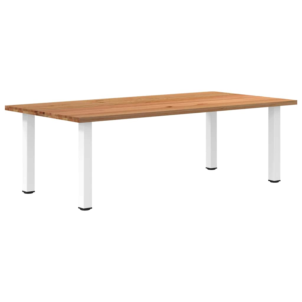 Table en Bois de Chêne et Pieds Blancs-120 cm-240 cm-1-La-Fabrique-Industrielle