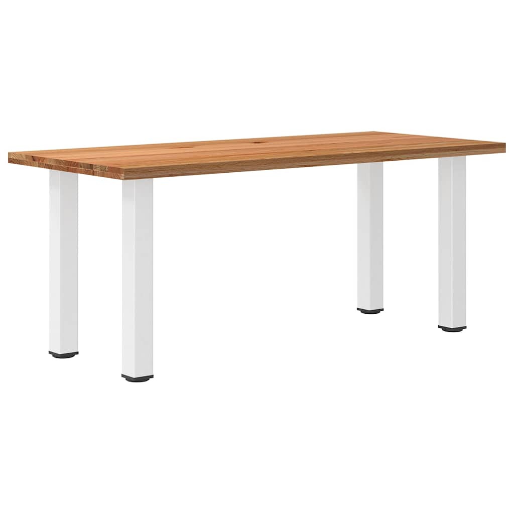 Table en Bois de Chêne et Pieds Blancs-80 cm-180 cm-1-La-Fabrique-Industrielle