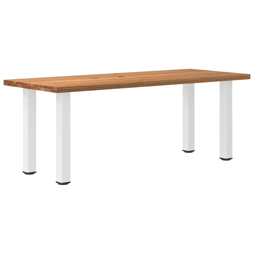 Table en Bois de Chêne et Pieds Blancs-80 cm-200 cm-1-La-Fabrique-Industrielle