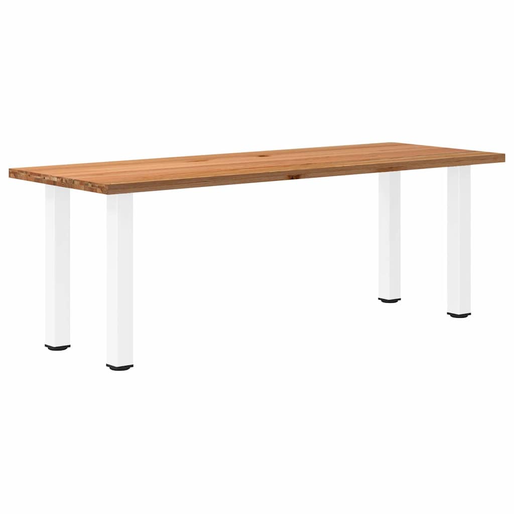 Table en Bois de Chêne et Pieds Blancs-80 cm-220 cm-1-La-Fabrique-Industrielle
