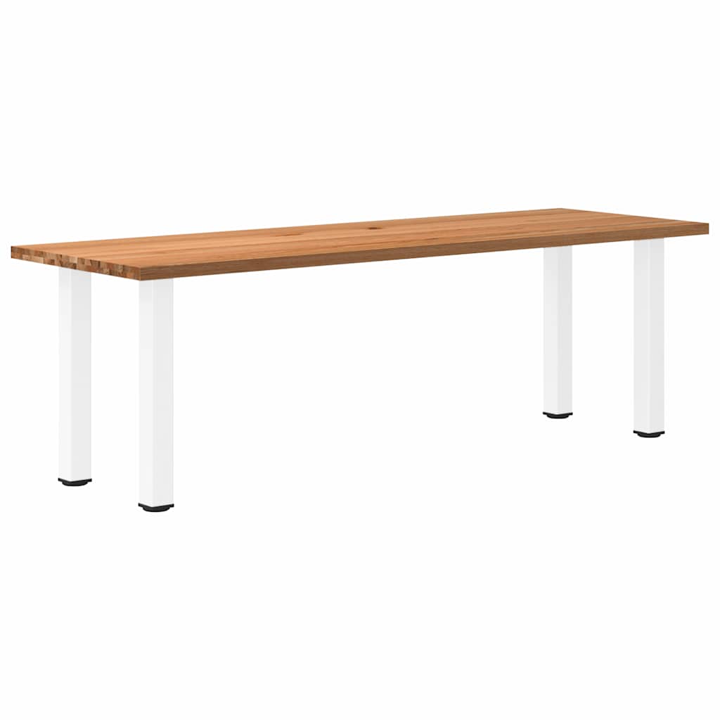 Table en Bois de Chêne et Pieds Blancs-80 cm-240 cm-1-La-Fabrique-Industrielle