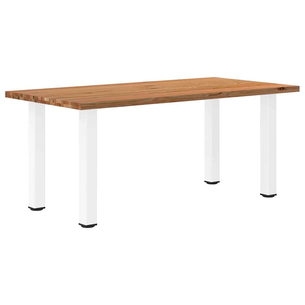 Table en Bois de Chêne et Pieds Blancs-90 cm-180 cm-1-La-Fabrique-Industrielle