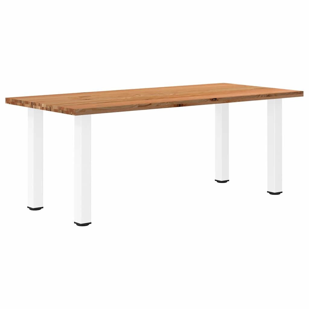 Table en Bois de Chêne et Pieds Blancs-90 cm-200 cm-1-La-Fabrique-Industrielle