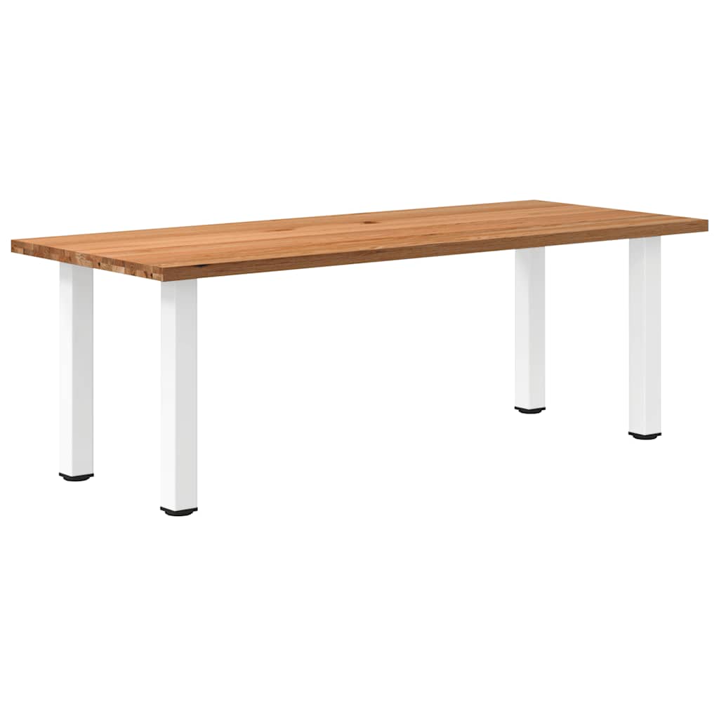 Table en Bois de Chêne et Pieds Blancs-90 cm-220 cm-1-La-Fabrique-Industrielle