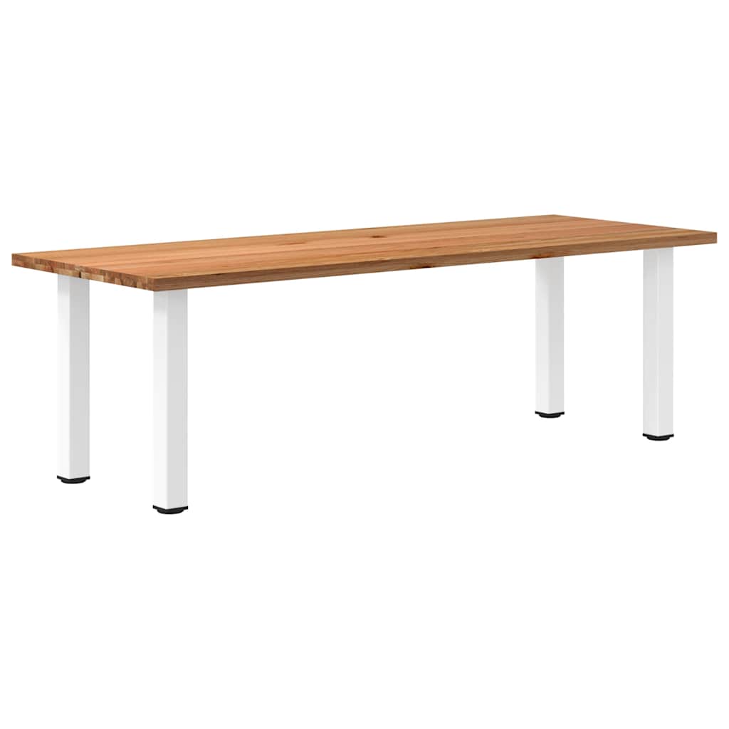 Table en Bois de Chêne et Pieds Blancs-90 cm-240 cm-1-La-Fabrique-Industrielle