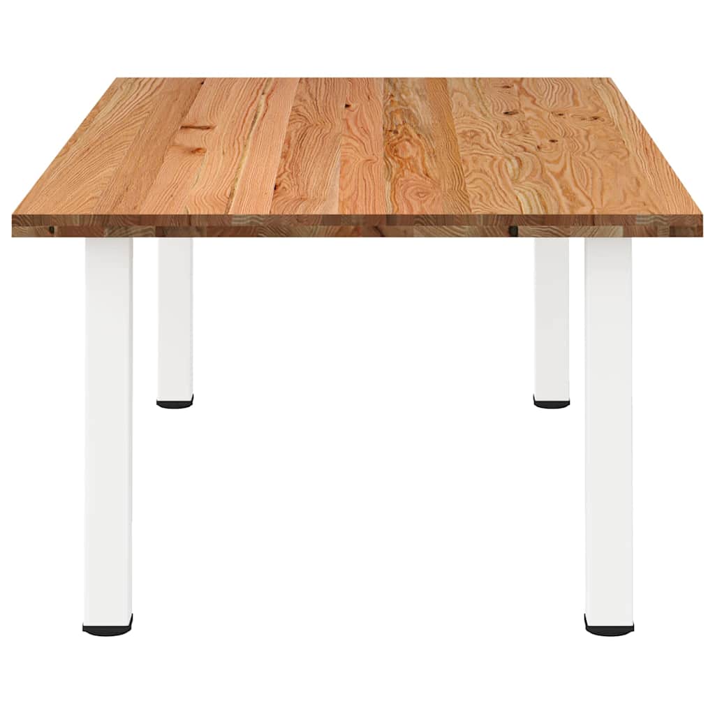 Table en Bois de Chêne et Pieds Blancs-La-Fabrique-Industrielle