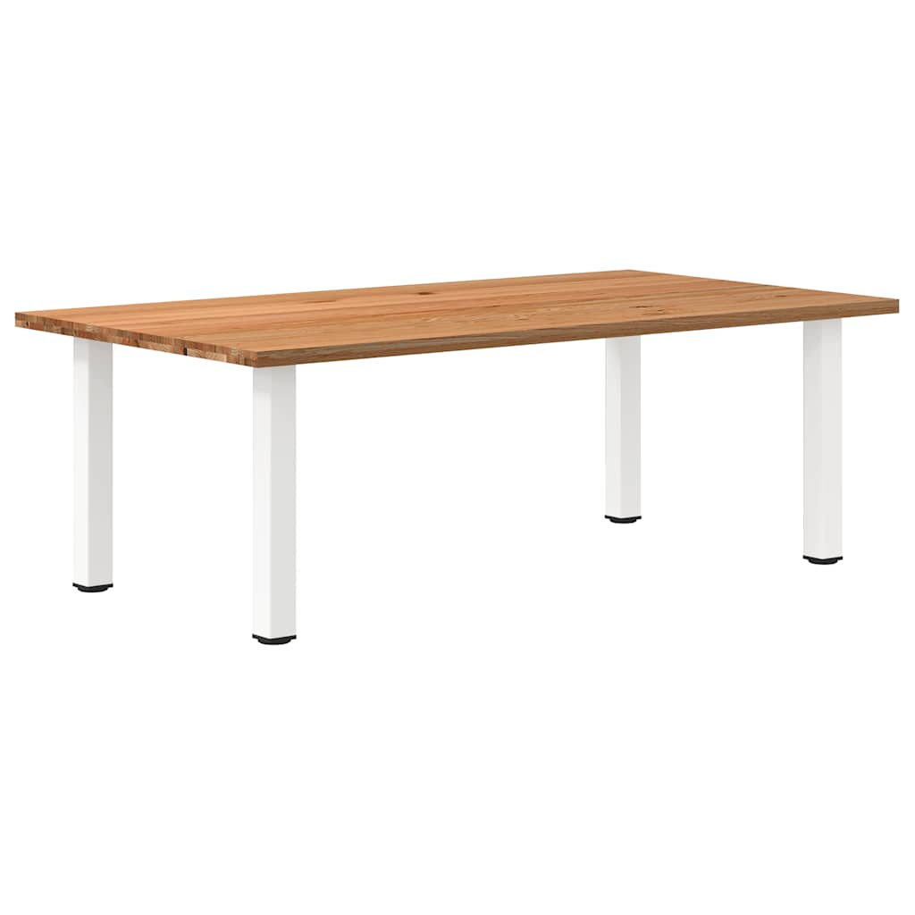 Table en Bois de Chêne et Pieds Blancs-La-Fabrique-Industrielle