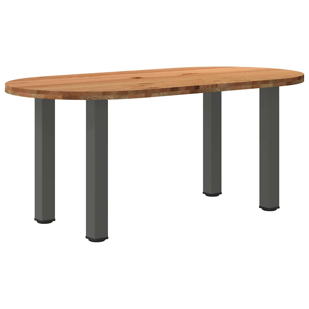 Table en Bois de Chêne et Pieds Métal Blanc-Anthracite-1-180 x 90 x 74 cm-La-Fabrique-Industrielle