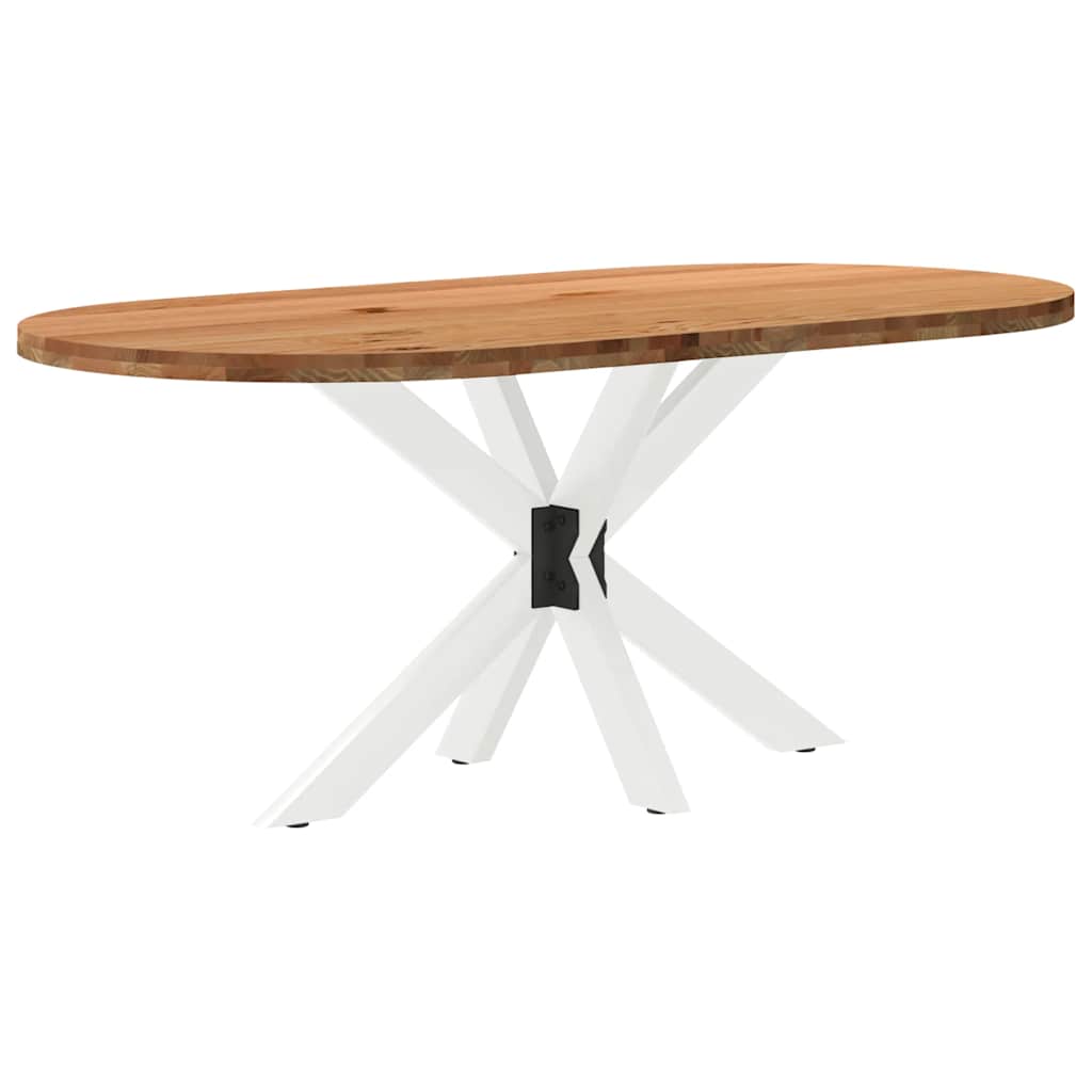 Table en Bois de Chêne et Pieds Métal Blanc-Blanc-1-180 x 90 x 74 cm-La-Fabrique-Industrielle