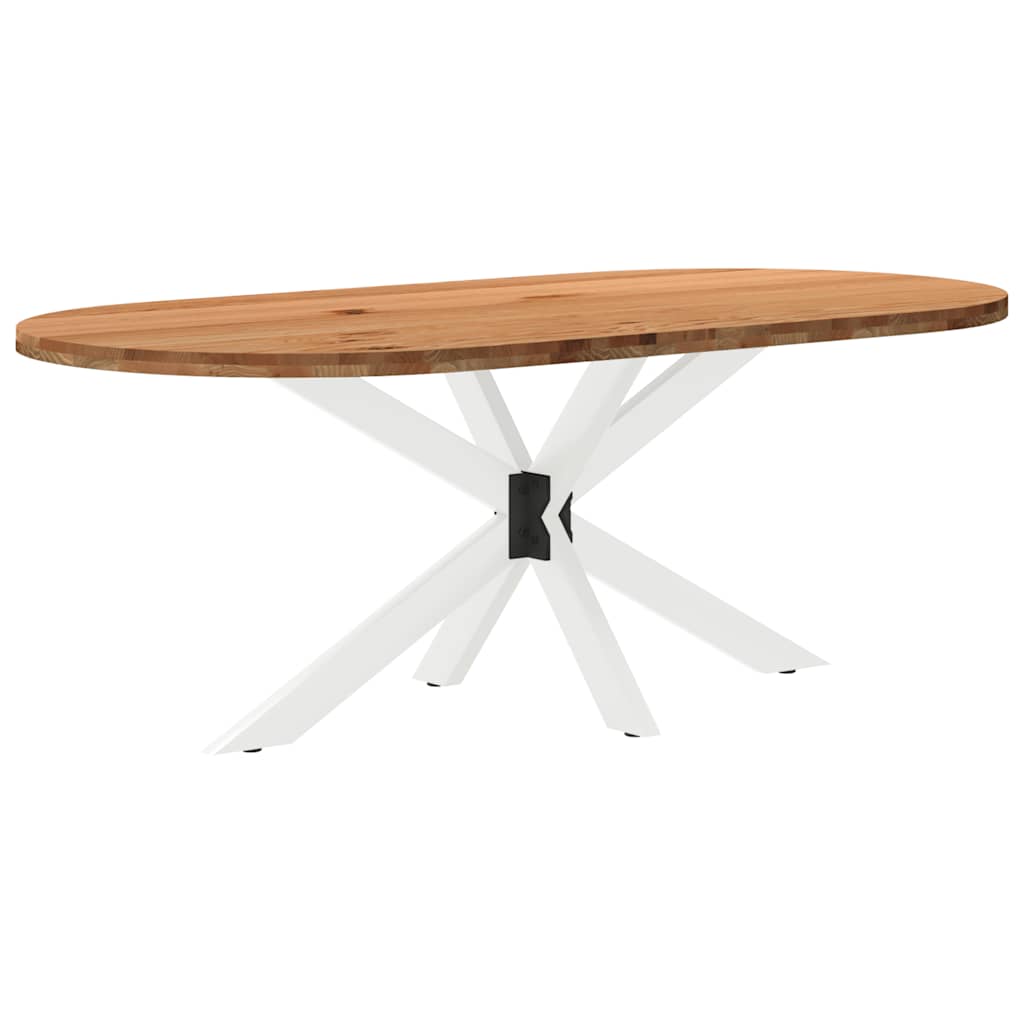 Table en Bois de Chêne et Pieds Métal Blanc-Blanc-1-200 x 100 x 74 cm-La-Fabrique-Industrielle