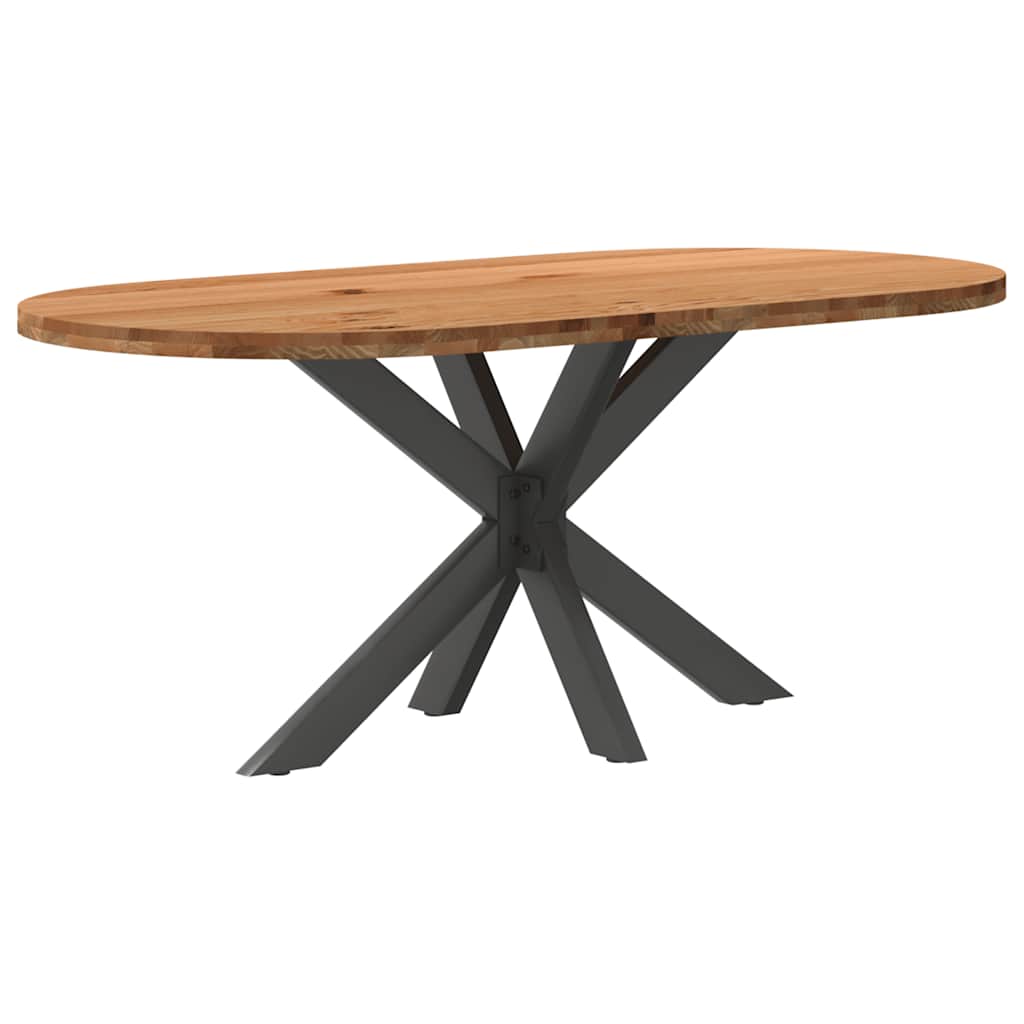 Table en Bois de Chêne et Pieds Métal Blanc-La-Fabrique-Industrielle