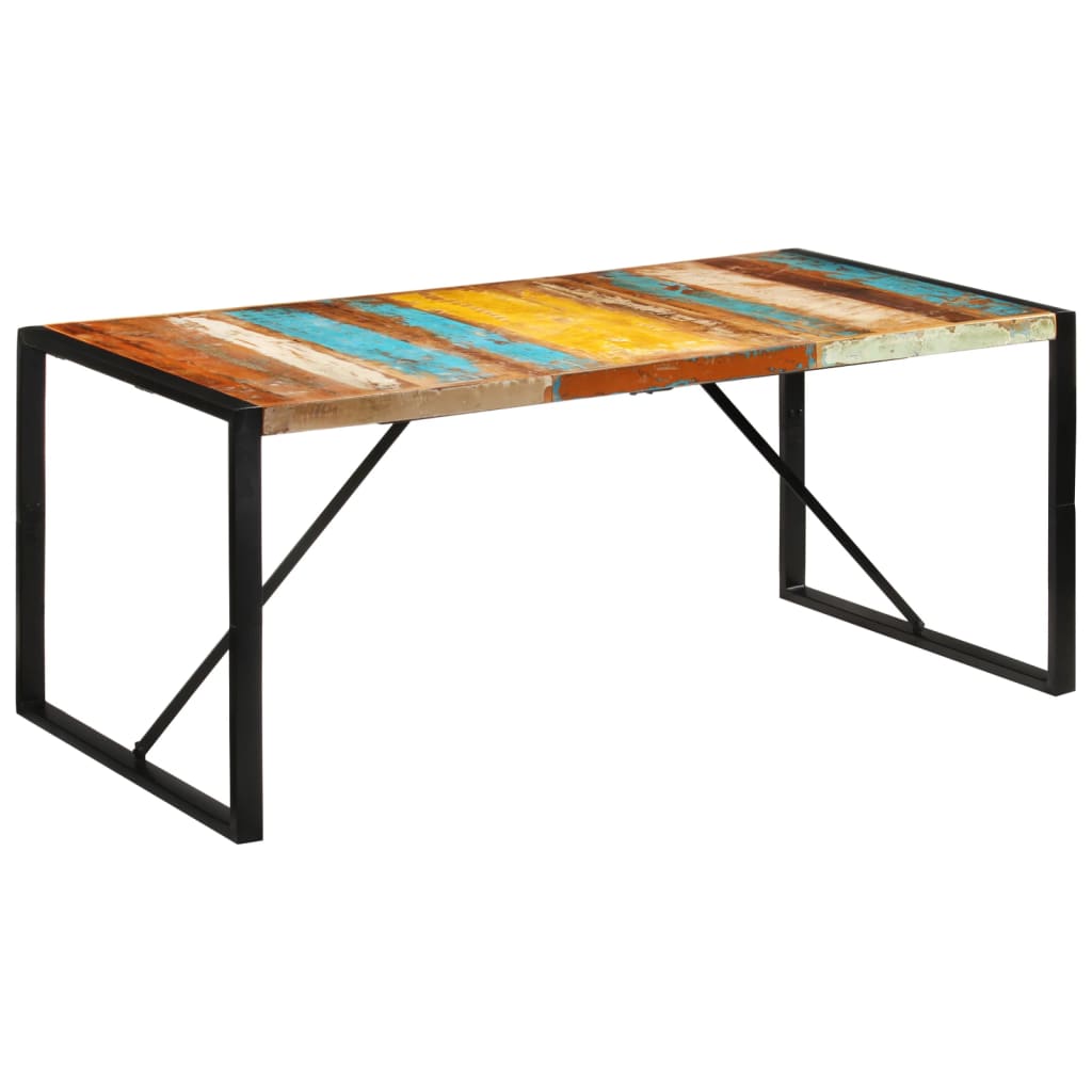 Table en Bois de Manguier et Acier 180x90-Multicolore-175 cm-1-La-Fabrique-Industrielle