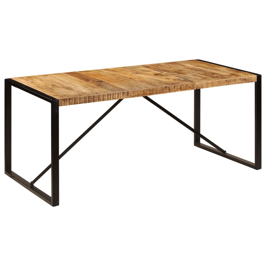 Table en Bois de Manguier et Acier 180x90-La-Fabrique-Industrielle