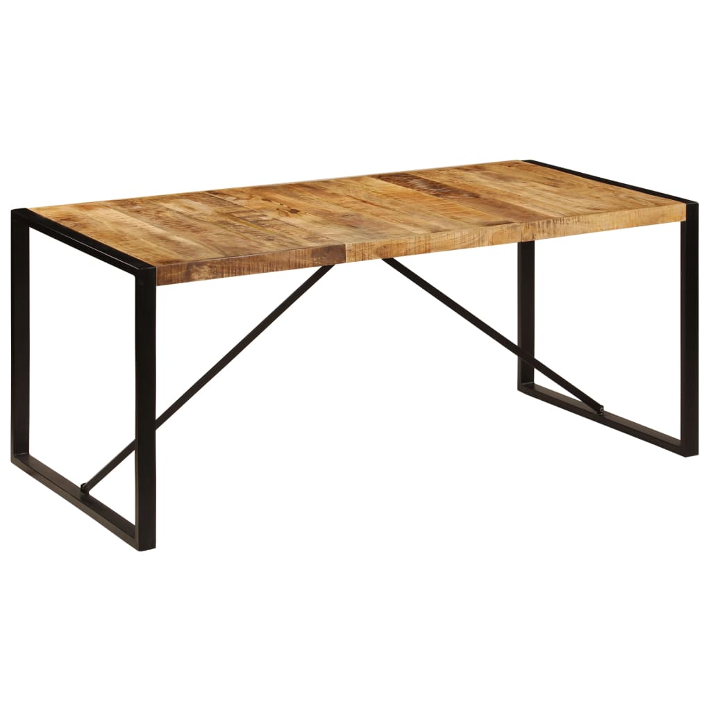 Table en Bois de Manguier et Acier 180x90-La-Fabrique-Industrielle