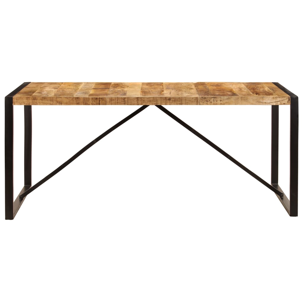 Table en Bois de Manguier et Acier 180x90-La-Fabrique-Industrielle