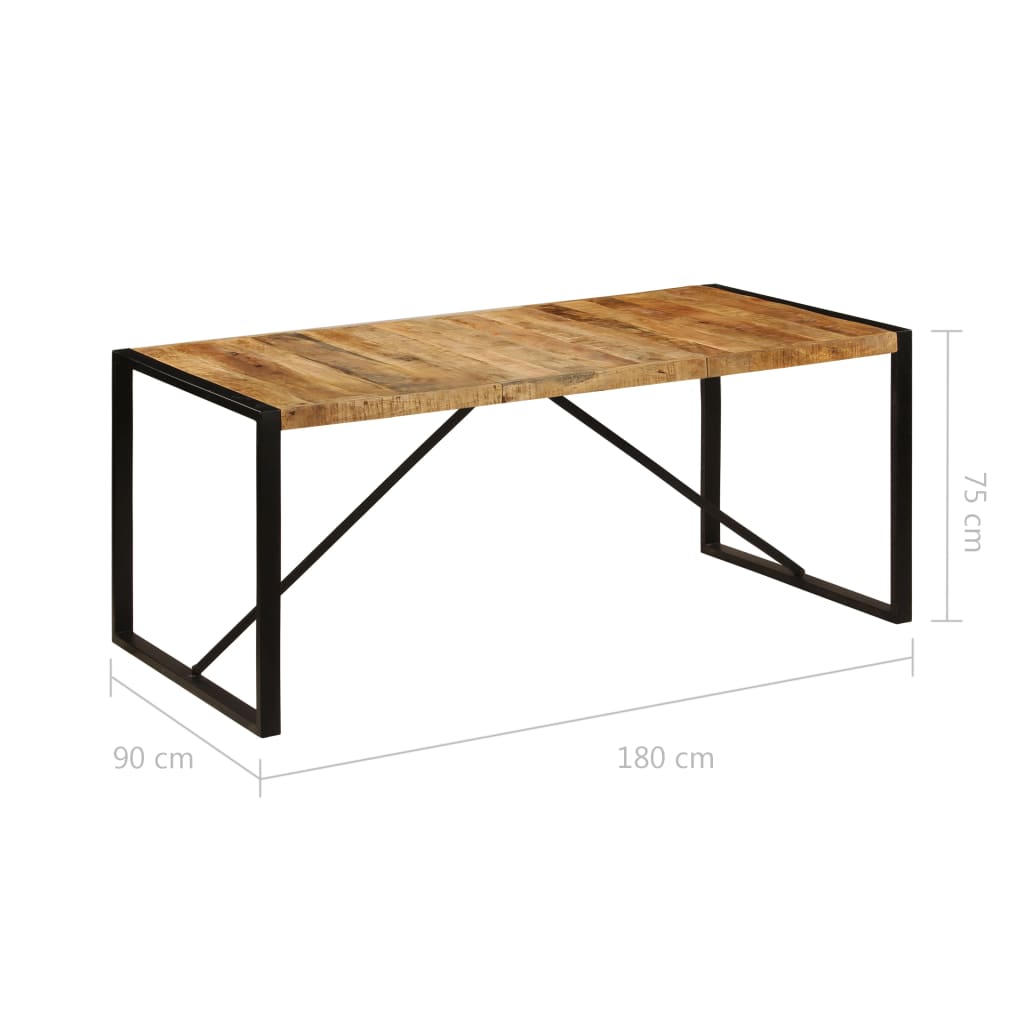 Table en Bois de Manguier et Acier 180x90-La-Fabrique-Industrielle