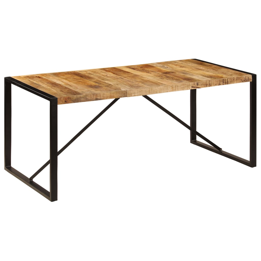 Table en Bois de Manguier et Acier 180x90-La-Fabrique-Industrielle