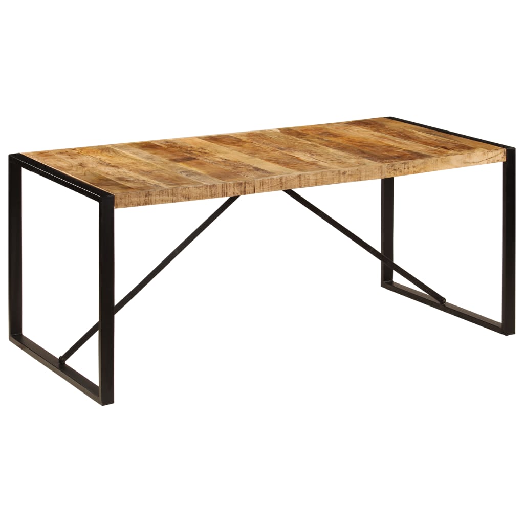 Table en Bois de Manguier et Acier 180x90-La-Fabrique-Industrielle