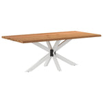 Table en Bois et Acier au Style Industriel-Blanc-200 cm-1-La-Fabrique-Industrielle