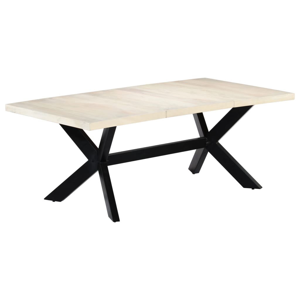 Table en Bois et Métal au Design Industriel-Blanc-1-200 x 100 x 75 cm-La-Fabrique-Industrielle