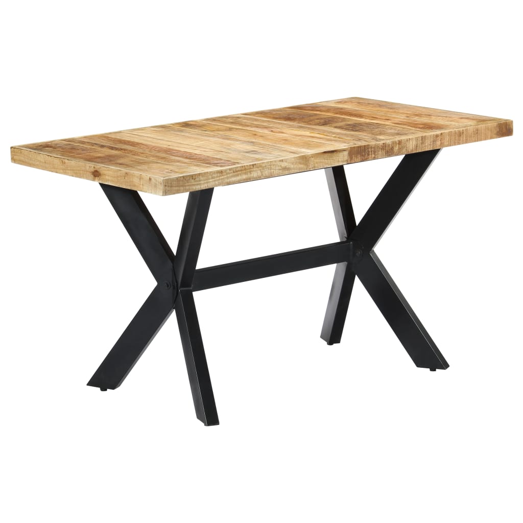 Table en Bois et Métal au Design Industriel-Marron clair-1-140 x 70 x 75 cm-La-Fabrique-Industrielle