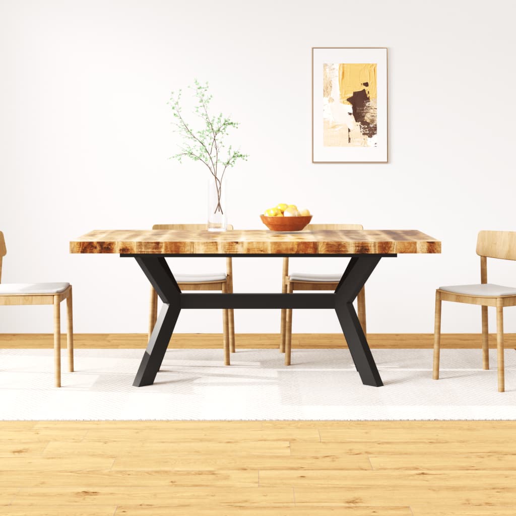 Table en Bois et Métal au Design Industriel-Marron clair-1-180 x 90 x 76 cm-La-Fabrique-Industrielle