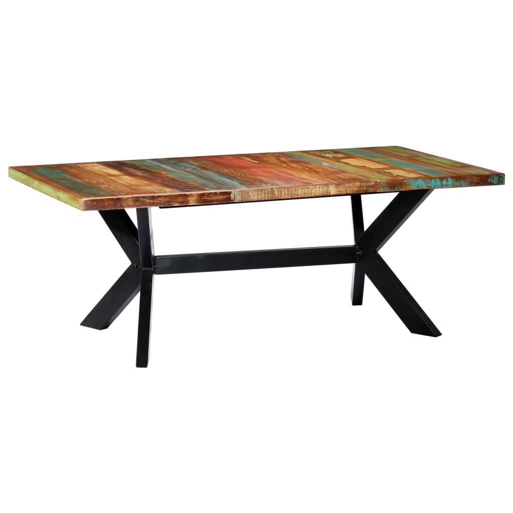 Table en Bois et Métal au Design Industriel-Multicolore-1-200 x 100 x 75 cm-La-Fabrique-Industrielle