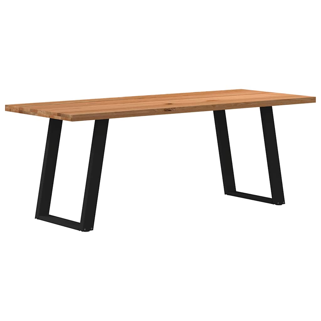 Table en Chêne Massif au Style Loft Industriel-80 cm-200 cm-1-La-Fabrique-Industrielle