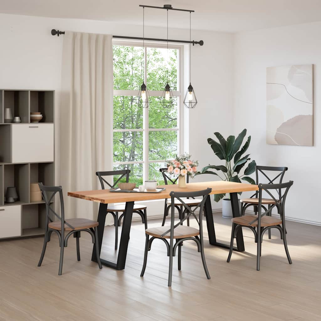 Table en Chêne Massif au Style Loft Industriel-80 cm-220 cm-1-La-Fabrique-Industrielle