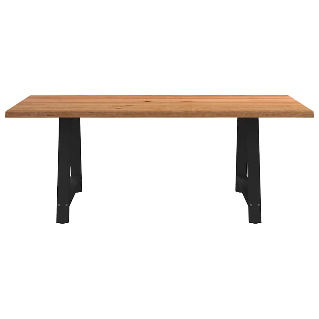 Table en Chêne Massif et Acier Noir Type Industriel-La-Fabrique-Industrielle